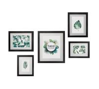 Atmosphera Set de 5 cadres Tropical en bois et verre - noir