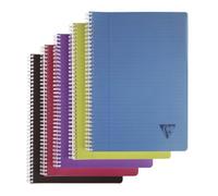 Clairefontaine Cahier spirale Linicolor 329146C A4 180 p. ligné avec marge 90 g polypro transparent