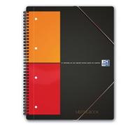 Oxford Cahier à spirale International Meetingbook 24 x 32 cm - 80g - Perforé 4 trous - Petits carreaux 5x5 - 160 pages