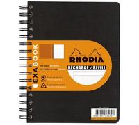 Lot de 5 Cahier recharge Exabook A5+, 160p./80 feuilles microperforées 80 g/m² reliure intégrale, perf. 6 trous, quadrillé 5x5 + cadre