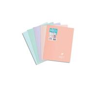 Lot de 5 cahiers - 24x32(cm) - Grands carreaux - 96 pages - couverture en polypro - sans spirale - Clairefontaine - Koverbook