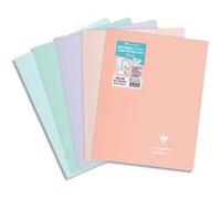 Lot de 5 cahiers - 24x32(cm) - Grands carreaux - 96 pages - couverture en polypro - sans spirale - Clairefontaine - Koverbook