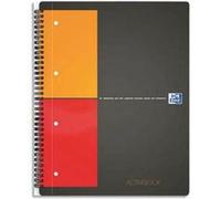 Lot de 5 Cahiers ACTIVEBOOK spirales, 160 pages perforées 80g, Quadrillé 5x5, Format 21 x 31,8 cm, Couverture polypro gris G