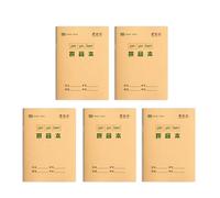 Lot de 5 cahiers d'écriture de 4,92 x 6,89 pouces avec 16 feuilles chacune pour papier éducatif mathématique chinois