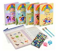 Lot de 5 cahiers entraînement réutilisables pour écriture manuscrite pour âgés de 3 à 8 The Fun Kit LIVRE DE COLORIAGE