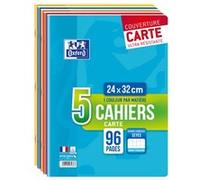 Lot de 5 cahiers grand format Oxford Seyès Color Life 24 x 32 cm Modèle aléatoire Multicolore E