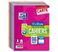 Lot de 5 cahiers Seyès Oxford Color Life 17 x 22 cm Modèle aléatoire