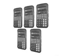 Lot de 5 calculatrices scientifiques à double écran 401 fonctions Outil de mathématiques pour étudiants - pour énergie solaire pour batterie résistante à la poussière, étui pour examen scolaire