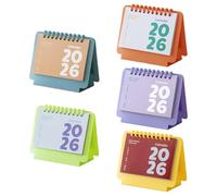 Lot de 5 calendriers de table, outils d'apprentissage scolaire, calendrier debout 2026, calendrier de bureau créatif mensuel, ornements de bureau pour l'école