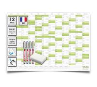 Lot de 5 calendriers muraux effaçables 2026 DIN B1 - Planning annuel XXL 100 x 70 cm en français, enroulés, avec 20 marqueurs - Idéal bureaux, écoles, maison - Réutilisable - Kalenderoutlet