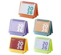 Lot de 5 calendriers sur pied 2026 Calendrier de bureau Calendrier mensuel créatif Ornements de bureau pour l'école