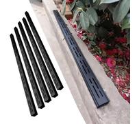 Lot de 5 canalisations de drainage linéaires en acier inoxydable noir - Couvercle de vidange de 1 m avec grille de 7 x 5 cm, idéal pour les solutions d'étanchéité d'intérieur/extérieur.