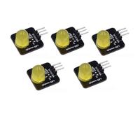 Lot de 5 capteurs de lumière LED - 10 mm - Module LED rouge, jaune, vert, blanc - Blocs de construction électronique (jaune)