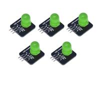 Lot de 5 capteurs de lumière LED - 10 mm - Modules LED - Rouge, jaune, bleu, vert, blanc - Blocs de construction électronique (vert)