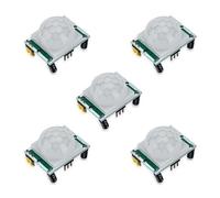 Lot de 5 capteurs infrarouges HC-SR501 PIR - Module de capteur de mouvement - Sonde pyroélectrique - Interrupteur à induction électronique