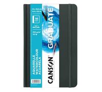 CANSON Graduate Book Aquarelle - Carnet cousu 56 pages - Double Face : Grain fin et Grain léger - 21,6 x 27,9 cm - 250g/m² - Blanc