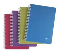 Clairefontaine 329506C Collection Linicolor Intensive Un Carnet à Spirale - A5 14,8x21 cm - 180 Pages Petits Carreaux - Papier Blanc 90 g - Couverture Polypro Transparent - Couleur Aléatoire