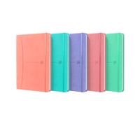 Lot de 5 Carnet Signature broché A5, 160p./80 feuilles 90g/m², ligné 6mm + marge, coloris pastels assortis (5)