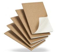 Lot De 5 Carnets Kraft A5, 60 Pages Quadrillées, 21x14 cm, Cahiers Kraft | Couverture Kraft Naturelle, Papier 80 g/m², Pour École, Bureau, Étudiants, Réunions, Notes, Croquis Et Bullet Journal
