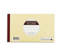 Lot de 5 Carnets quittance de loyer à souche 12,5x21cm 50 feuillets autocopiants tripli