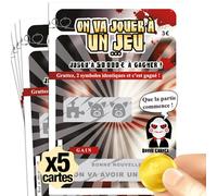 Lot de 5 cartes à gratter Annonce grossesse - La famille s'agrandit - Bébé en route - Visuel au choix - Cadeau papi mamie tonton tata papa (Saw x5)