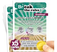 Lot de 5 Cartes à Gratter Annonce Grossesse - Message On va avoir un bébé - Cadeau papi mamie tonton tata papa (Breaking Game x5)