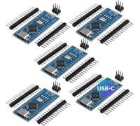 Lot de 5 cartes AZ-Nano V3 avec connecteur USB-CAtmega CH340 Chip Atmega328 CH340Compatible avec Arduino,Arduino Pro Micro et Arduino Nano V3E-book inclus