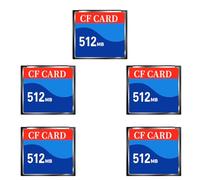 Lot de 5 cartes CF d'origine 512 Mo de type I pour appareil photo, commande numérique, machine outil, carte de stockage (5 paquets)