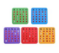 Lot de 5 cartes de bingo à glissière à obturateur - Jeu de logique interactif, 17 x 17,4 cm et matériau léger et durable | Jeu de fête du bout des doigts pour l'école, le bureau, la maison, les