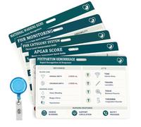 Lot de 5 cartes de référence L&D pour infirmière, PVC mat imperméable, 8,5 | Comprend une interprétation FHR, un guide de réanimation APGAR et NRP pour les infirmières, les sages-femmes et les étudiants