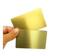 Lot de 5 cartes métalliques NFC - Face en métal et dos en PVC, personnalisable au laser - Stockage de 888 octets - pour les entreprises et les réseaux (or brossé)