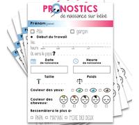Lot de 5 cartes pronostics bébé, prédictions naissance, Jeu babyshower, gender reveal, fête prénatale, Papa ou maman, Qui des 2. (5 cartes Pronostics)