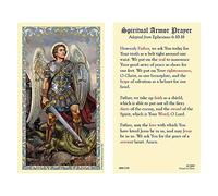 Lot de 5 cartes saintes plastifiées avec prière spirituelle de Saint Michel, carte religieuse pour poche, portefeuille, sac à main