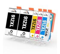 Lot de 5 cartouches 912xl pour HP 912 et HP 912xl pour cartouches HP OfficeJet Pro 8022 8020 8024 8023 8025 HP OfficeJet 8012 8014 8015, HP Officejet 8010