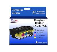 T3AZUR - Lot de 5 Cartouches compatibles avec Brother HL-J6000DW, HL-J6100DW, LC3237XL (LC-3237 XL)