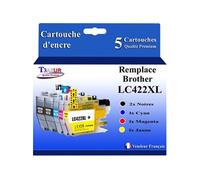 - Lot de 5 Cartouches compatibles avec Brother LC422 XL pour Brother MFC-J5740DW, MFC-J6540DW, MFC-J6540DWE
