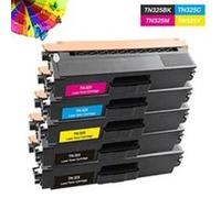 Lot de 5 Cartouches de toner laser Compatible avec TN325BK TN325C TN325M TN325Y