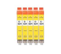 Lot de 5 cartouches d'encre compatibles avec Canon CLI-531 Jaune pour Pixma TS8500, TS8550, TS8551, TS8552, TS8700, TS8750, TS8751
