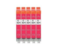 Lot de 5 cartouches d'encre compatibles Canon CLI-531 Magenta pour Pixma TS8500, TS8550, TS8551, TS8552, TS8700, TS8750, TS8751