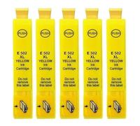 Lot de 5 cartouches d'encre compatibles E 502 XL Jaune pour Expression Home XP-5100, XP-5105, XP-5115, Workforce WF-2800, WF-2860 DWF, WF-2865 DWF