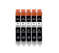 Lot de 5 Cartouches d'encre compatibles HP 364 XL Photo-Black pour Deskjet D5445, D5460, Officejet 7515, Photosmart 7510, 7520, B8550, C5324, C5370, C5373, C5380, C5383, C5388,