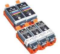 Lot De 5 Cartouches D'Encre Compatibles Pour Canon Pgi-35 Cli-36 Pour Pixma Ip100 Ip110 Ip110 + Batterie Ip110 Série Mini260 Tr150 Ip100V Ip110 Batterie 260 Mini Noir & Couleur[ENC943654]