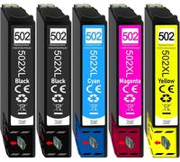 Lot De 5 Cartouches D'Encre Compatibles Xl Pour Epson 502Xl Epson Expression Home Xp-5100 Xp-5105 Xp-5150 Xp-5155 Workforce Wf-2860 Dwf Wf-2865 Dwf Wf-2880 Dwf (Lot De 5)