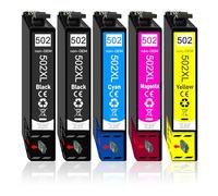 Lot de 5 cartouches d'encre compatibles XL pour Epson 502XL Epson Expression Home XP-5100 XP-5105 XP-5150 XP-5155 Workforce WF-2860 DWF WF-2865 DWF WF-2880 DWF (lot de 5)