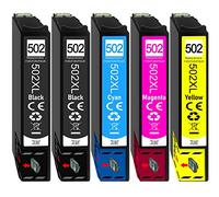 Lot de 5 cartouches d'encre compatibles XL pour Epson 502XL Epson Expression Home XP-5100 XP-5105 XP-5150 XP-5155 Workforce WF-2860 DWF WF-2865 DWF WF-2880 DWF (lot de 5)