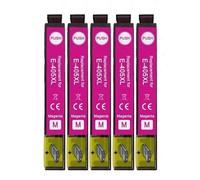 Lot de 5 cartouches d'encre magenta E 405 XL compatibles avec Epson Workforce WF-7310, 7830, 7835, 7840, Workforce Pro WF-3820, 3825, 4820, 4825, 4830