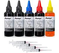 Lot de 5 Cartouches d'encre Rechargeables pour imprimante Jet d'encre Canon PGI-545 PGI-540 PGI-550 CLI-551 PGI-570 CLI-571 PGI-580 PGI-525 PGI-520 CLI-521 avec 4 seringues (PBK+BK+CMY) 500ml