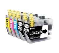 Lot de 5 cartouches LC422 LC422XL Pack économique compatibles avec Brother LC422 LC422XL LC-422XL LC-422XLVAL pour Brother MFC-J5345DW MFC-J5740DW MFC-J6940DW MFC-J6540DW (2 Noir 1 Cyan 1 Jaune 1