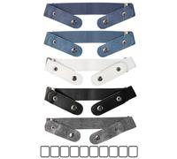 Lot de 5 ceintures élastiques pour enfants avec 10 boucles