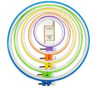 Lot de 5 cerceaux de broderie ronds colorés en plastique pour point de croix, pour loisirs créatifs, couture, y compris 16 aiguilles à coudre à œillet doré, cerceau de broderie Lamxd